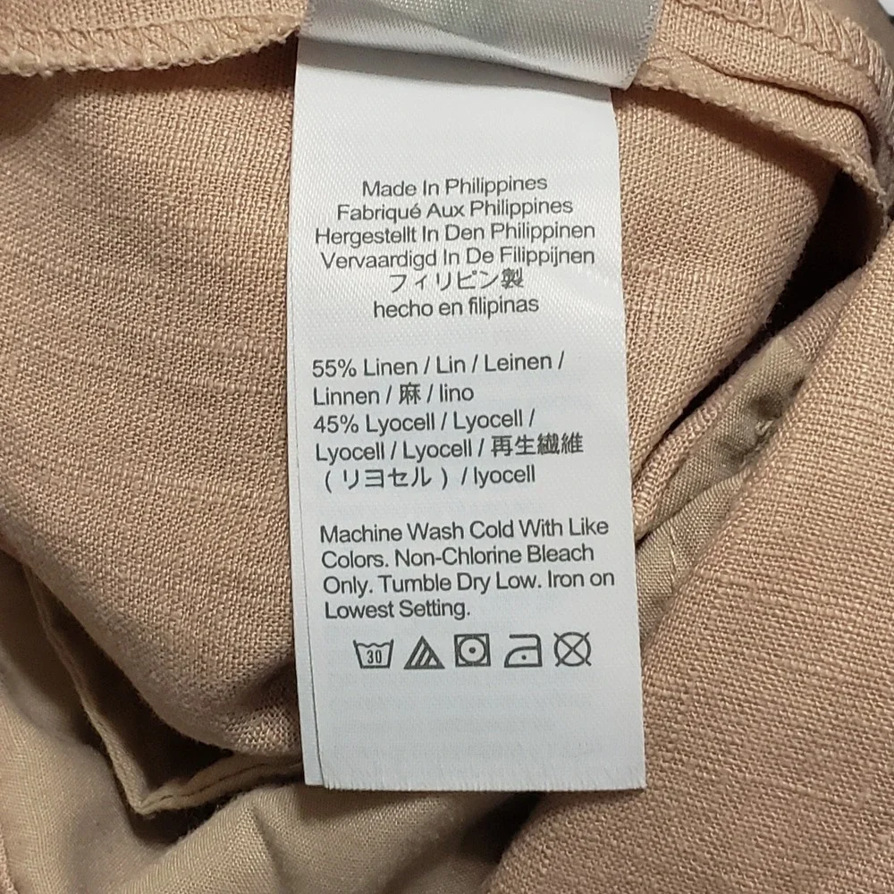 J.Crew Wide Leg Linen Blend Jumpsuit Sz 4 Belted Pleated Short Sleeve Blush Pink - Picture 7 of 16